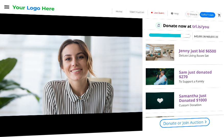 Live streamed fundraising event on Trellis