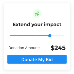 screenshot of donate your bid feature