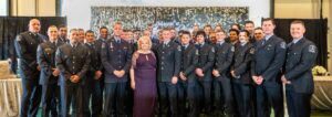 City of Surrey Mayor Brenda Locke with members of the Surrey Firefighters Charitable Society, the beneficiary of the gala's fundraising for youth nutrition programs